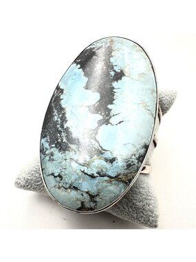 Huge Charles Albert Dry Creek Turquoise Sterling Silver Cuff Bracelet 106 Grams